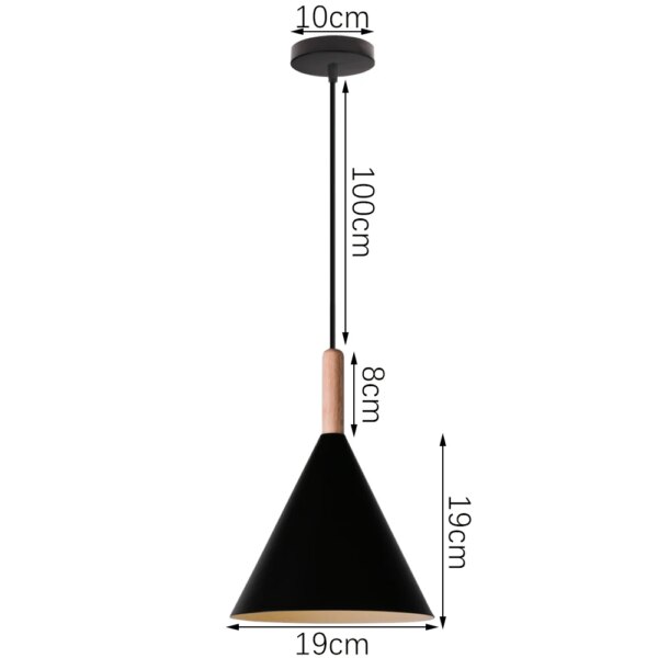 Lampe suspendue en bois au design nordique simpliste, ampoules E27