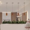 Lampe suspendue en bois massif au design nordique moderne