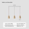 Lampe suspendue en bois massif au design nordique moderne