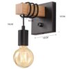 Applique murale LED en bois industriel minimaliste, Vintage