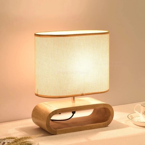 13728-88f854.jpg Lampe de Table moderne en bois massif, nouveau, pour salon, chambre à coucher