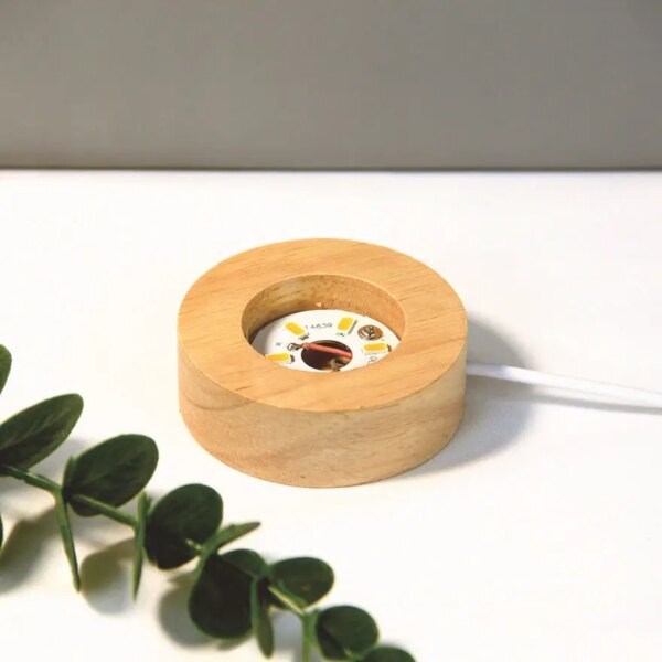 Base de lampe Led en bois, accessoires acryliques, Interface USB, bouton interrupteur