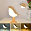 Lampe de chevet créative en bois avec interrupteur tactile