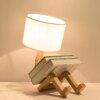 Lampe de Table en bois en forme de Robot, design créatif nordique moderne