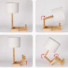 Lampe de Table en bois en forme de Robot, design créatif nordique moderne