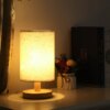 Lampe LED USB en bois massif, design nordique moderne