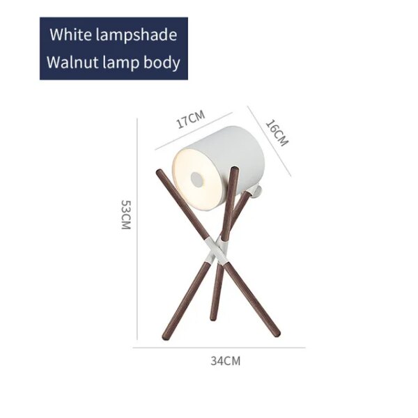 Lampadaire LED sur pied en bois massif, design nordique, Triangle