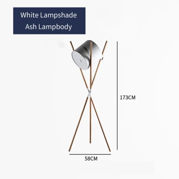 Lampadaire LED sur pied en bois massif, design nordique, Triangle