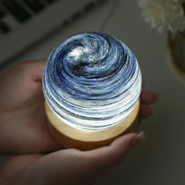 Lampe de bureau boule de verre USB