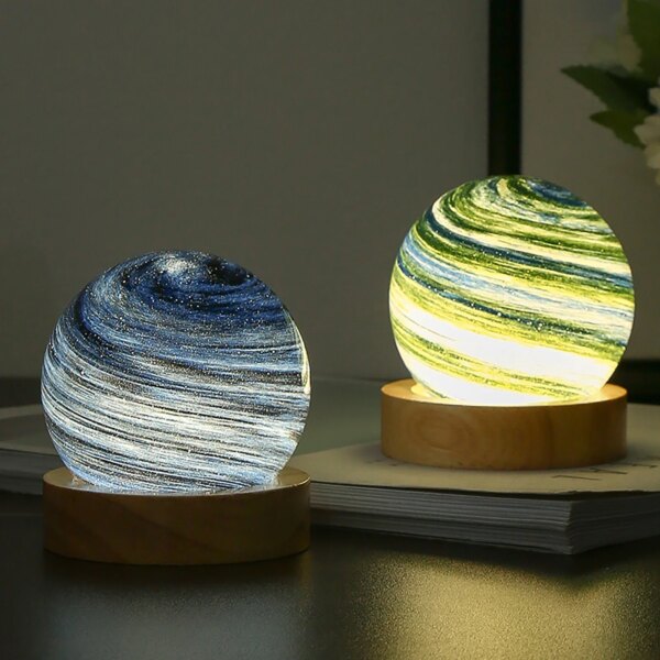 Lampe de bureau boule de verre USB