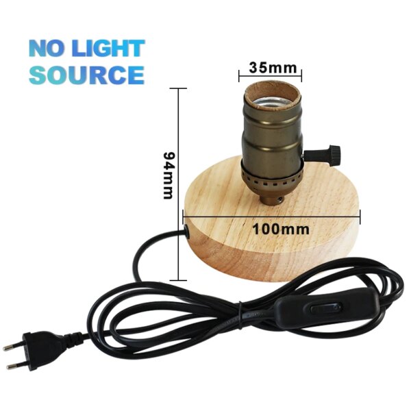 Lampe de Table rétro en bois avec support, 220/110V, prise ue, style Vintage