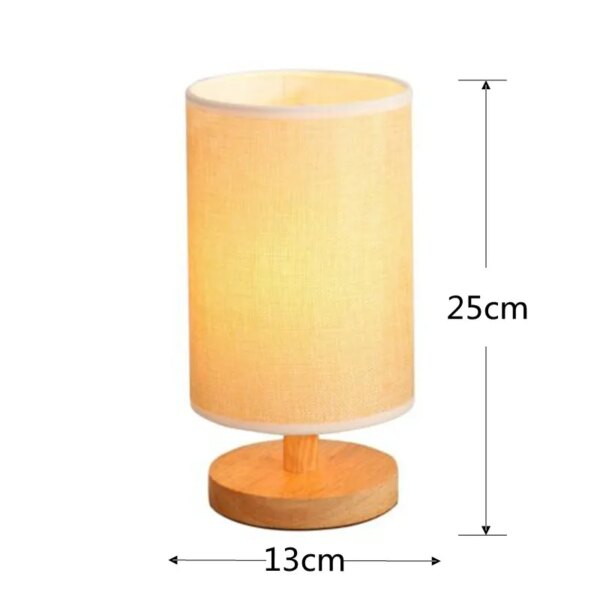 Lampe de chevet classique en bois, Protection des yeux, Rechargeable par USB