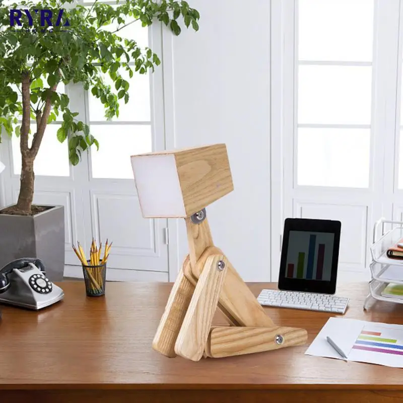 Créative forme lampe de — Lampe USB créative en forme de chien, Protection des yeux en bois | belleveilleuse.fr