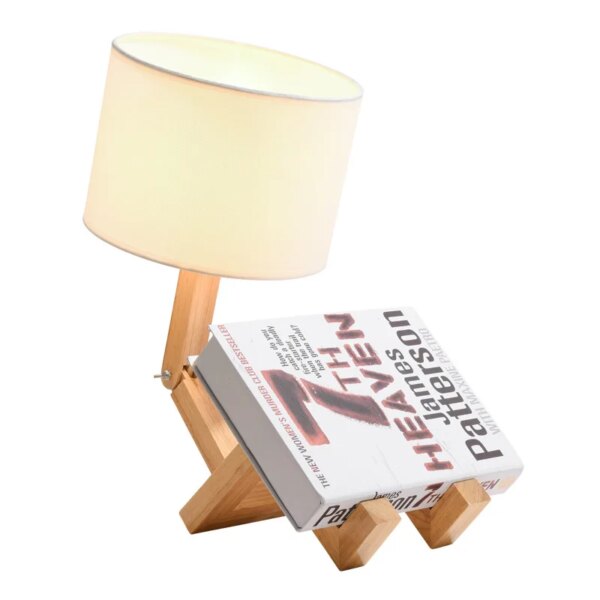 Lampe LED E27 en forme de Robot, support en tissu d'art moderne