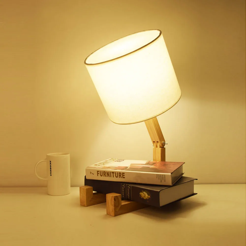 Lampe LED E27 en forme de Robot, support en tissu d'art moderne