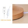 Lampe de chevet cylindrique en bois avec port USB