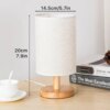 Lampe de chevet cylindrique en bois avec port USB
