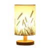 Lampe de chevet cylindrique en bois avec port USB