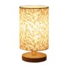 Lampe de chevet cylindrique en bois avec port USB