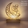 Veilleuse Coranique en bois EID Mubarak, décoration du Ramadan pour la maison