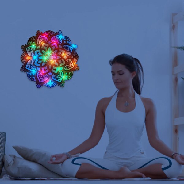 14334-6567ef.jpg Lampe LED suspendue en bois sculpté au Laser pour salle de Yoga