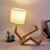 Lampe de Table en bois en forme de Robot, support E27