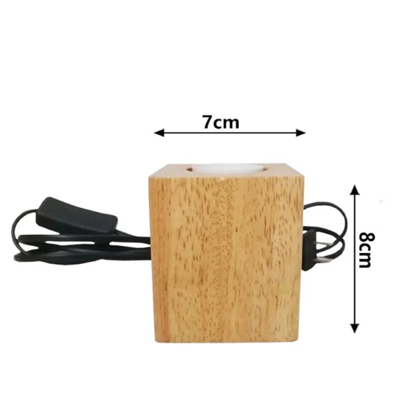 lampe rétro E27 en bois Antique, lampe de Table avec interrupteur en fil de fer