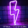 1438-d9677b.jpg Panneau LED en forme d'éclair néon, éclairage décoratif USB, luminaire décoratif pour la maison