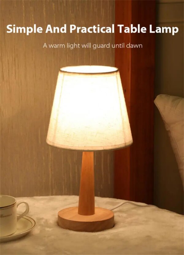 Lampe LED nordique en bois avec télécommande