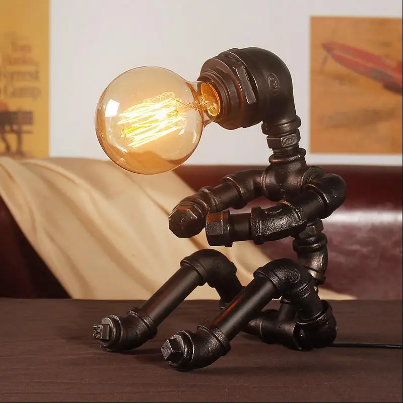 Table rétro lampe de — Lampe de Table rétro, style américain, Steam Punk, Robot industriel | belleveilleuse.fr