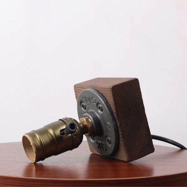 Lampe de chevet E27 en chair de chair, Style américain rétro