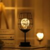 lampe de Table Lanterne en fil de cuivre Vintage,  creuse minimaliste