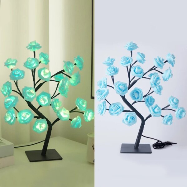 Lampe LED en forme de Rose avec port USB, luminaire décoratif d'intérieur