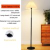 Lampe Vintage sur pied en tissu plissé, style nordique, pour salon, hôtel, chambre à coucher, chevet