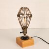 Lampe de Table en bois Vintage, lampe de bureau en fer industriel
