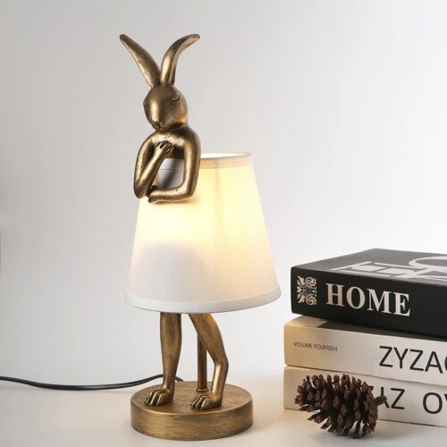 15237-a9767e.jpg Lampe de Table en résine en forme de lapin, Design Vintage