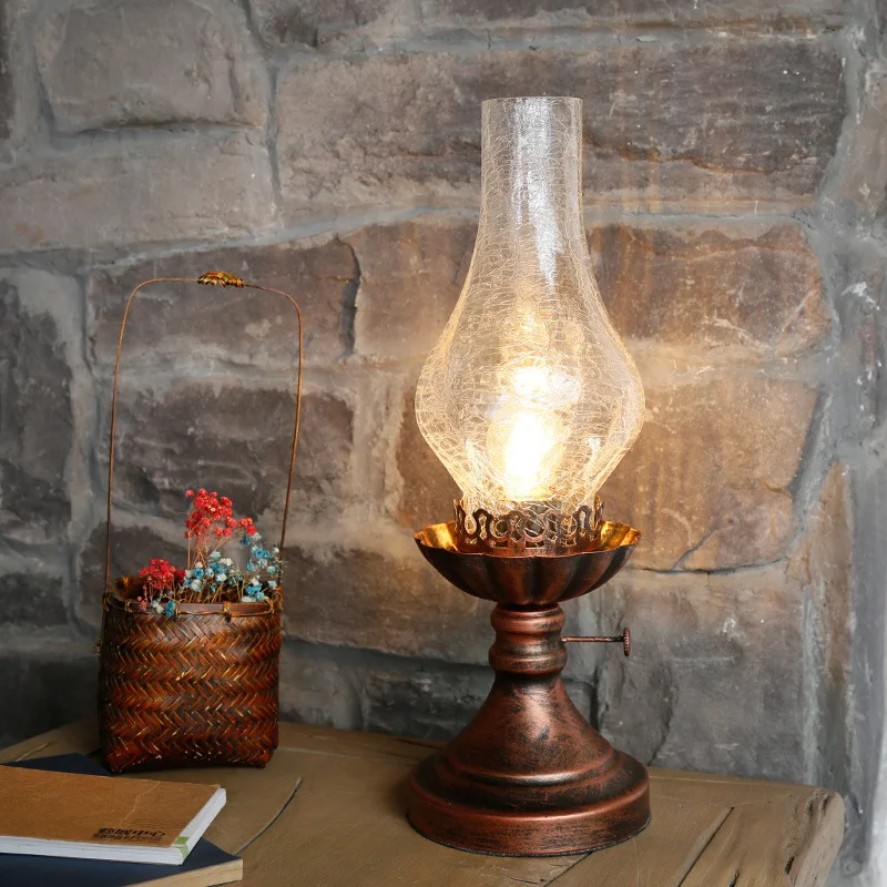Verre kérosène lampe de — Lampe de Table en verre au kérosène classique vintage | belleveilleuse.fr