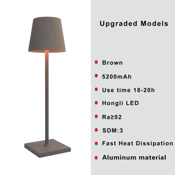 Lampe de Table Portable en aluminium