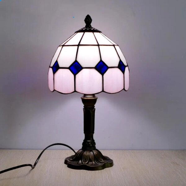 lampe de chevet LED Vintage en verre coloré