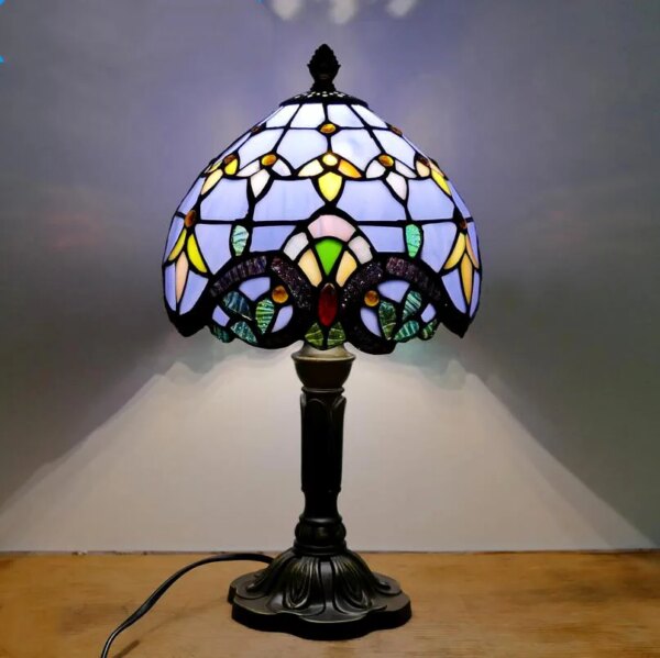 lampe de chevet LED Vintage en verre coloré