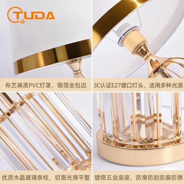 15504-165b1f.jpg lampe de Table en cristal au bord doré, design luxueux et moderne