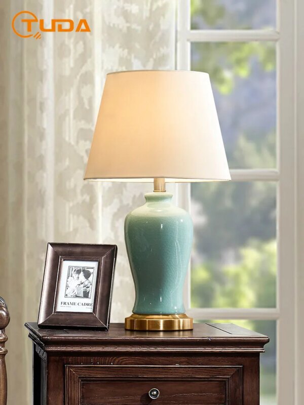 15823-207ea5.jpg lampe de Table en céramique, style nordique de luxe, pour chambre à coucher