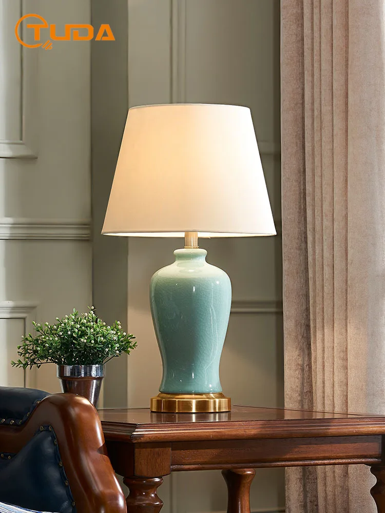 15823-2efbec.jpg lampe de Table en céramique, style nordique de luxe, pour chambre à coucher