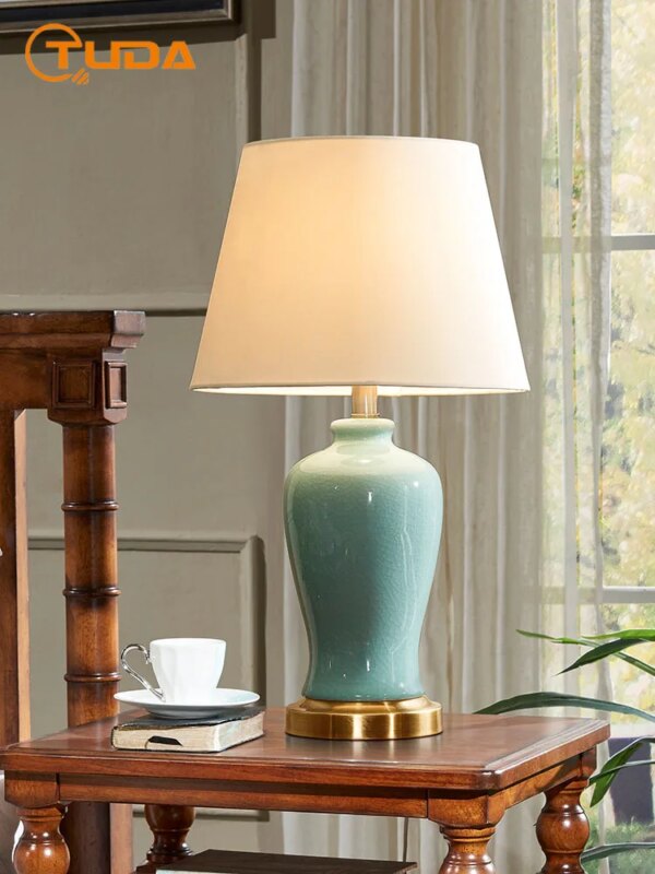 15823-ed98a7.jpg lampe de Table en céramique, style nordique de luxe, pour chambre à coucher