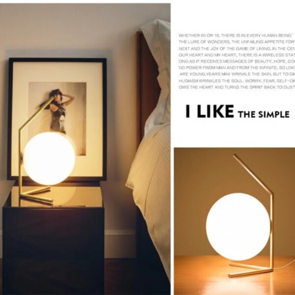 Lampe de Table en verre nordique Simple et créative