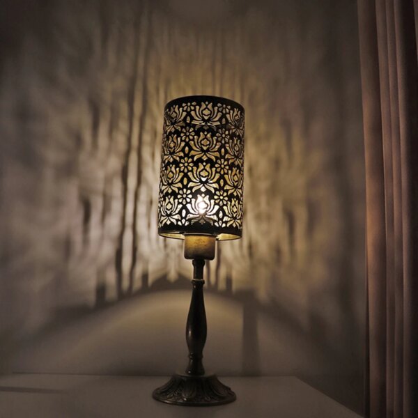 Lampe de chevet en fer à LED, design rétro, Art déco