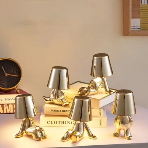 15991-94e96f.jpg Lampe Design Petit Bonhomme Doré, Style Penseur Art Déco Italien