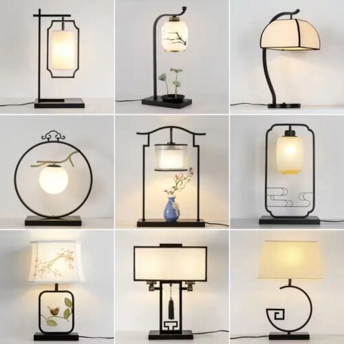 Lampe de Table Vintage à 18 Styles, style chinois