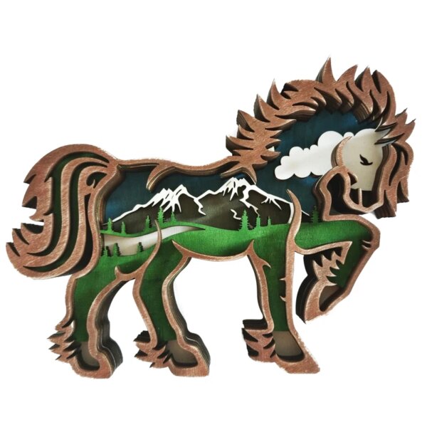 Statue en bois de loup, Totem, Animal léger, créatif, décoration de bureau, maison, artisanat, cadeau de noël