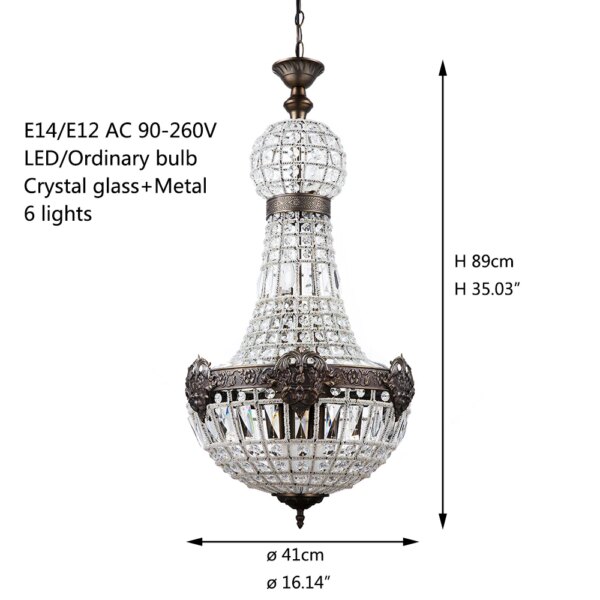 Lustre Led en cristal au design moderne rétro Vintage